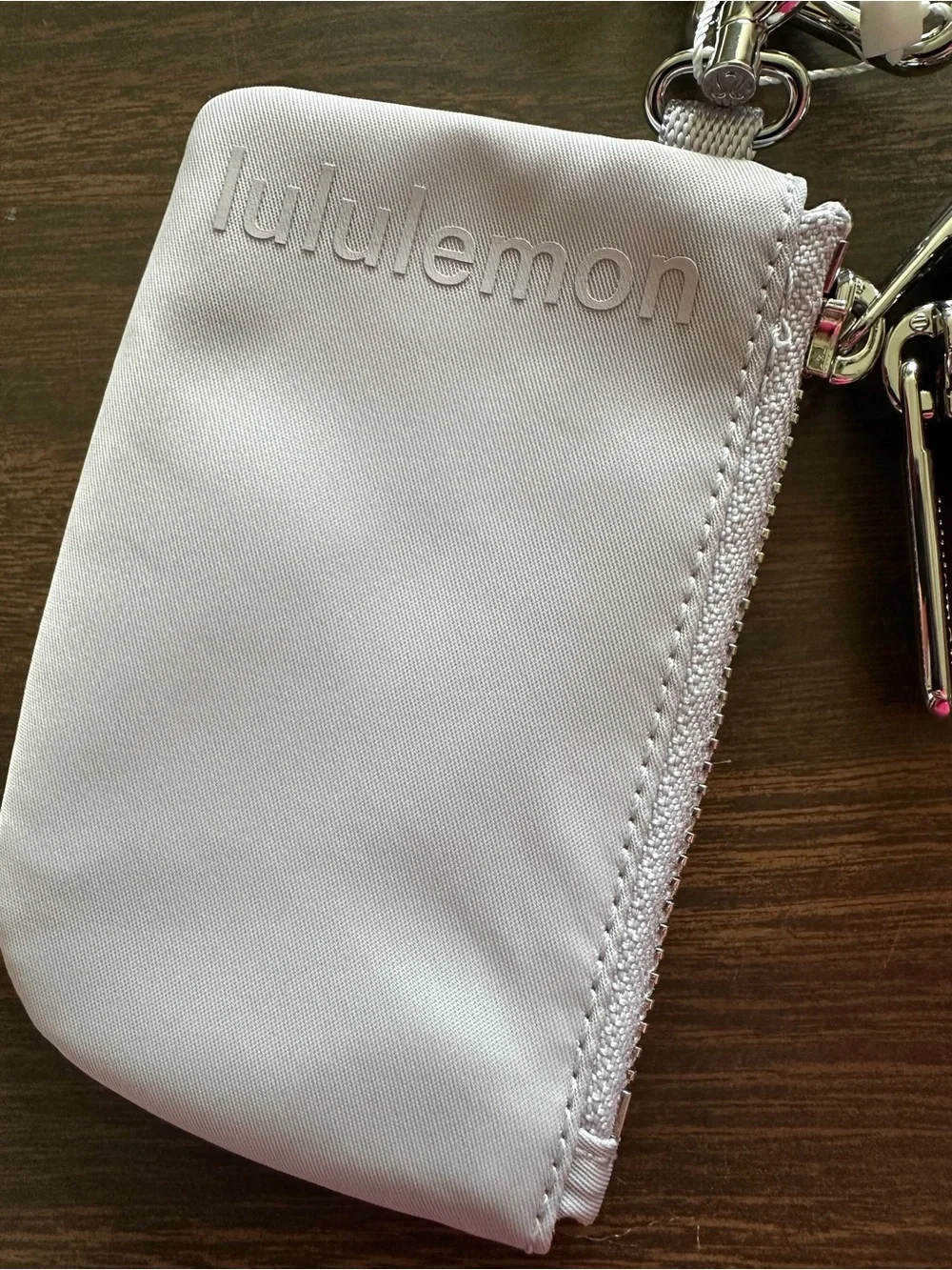 lululemon Dual Pouch Wristlet Metallic Wordmark - Faint Lavender- NWT